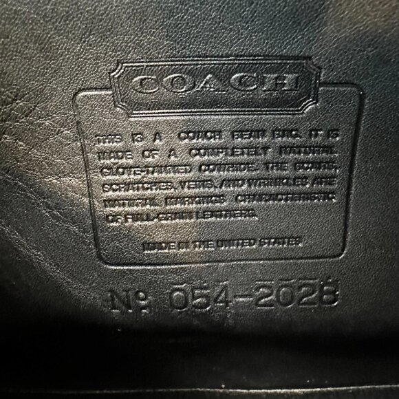 Vintage COACH Court Bag - EUC Black Leather with Brass Made pre-1994 in USA - Picture 9 of 16